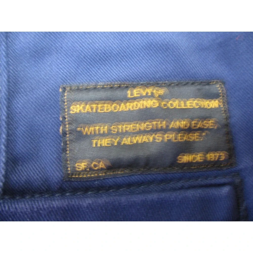 Levis Skateboarding Pants Mens 31x30 Navy Blue Side Stripe Chino 95588-0024